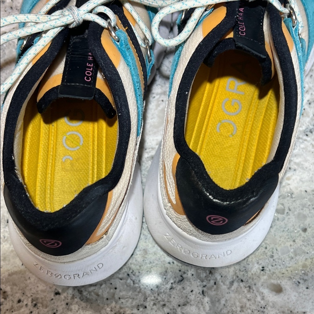 Cole Haan ZERØGRAND Flex Teal and Orange Sneakers Size 6.5 - Picture 3 of 9